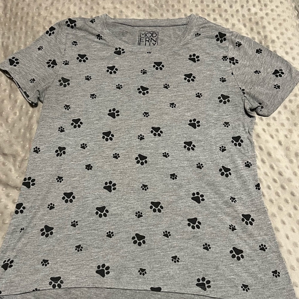 Lightweight Heather Gray Pawprint Tee
